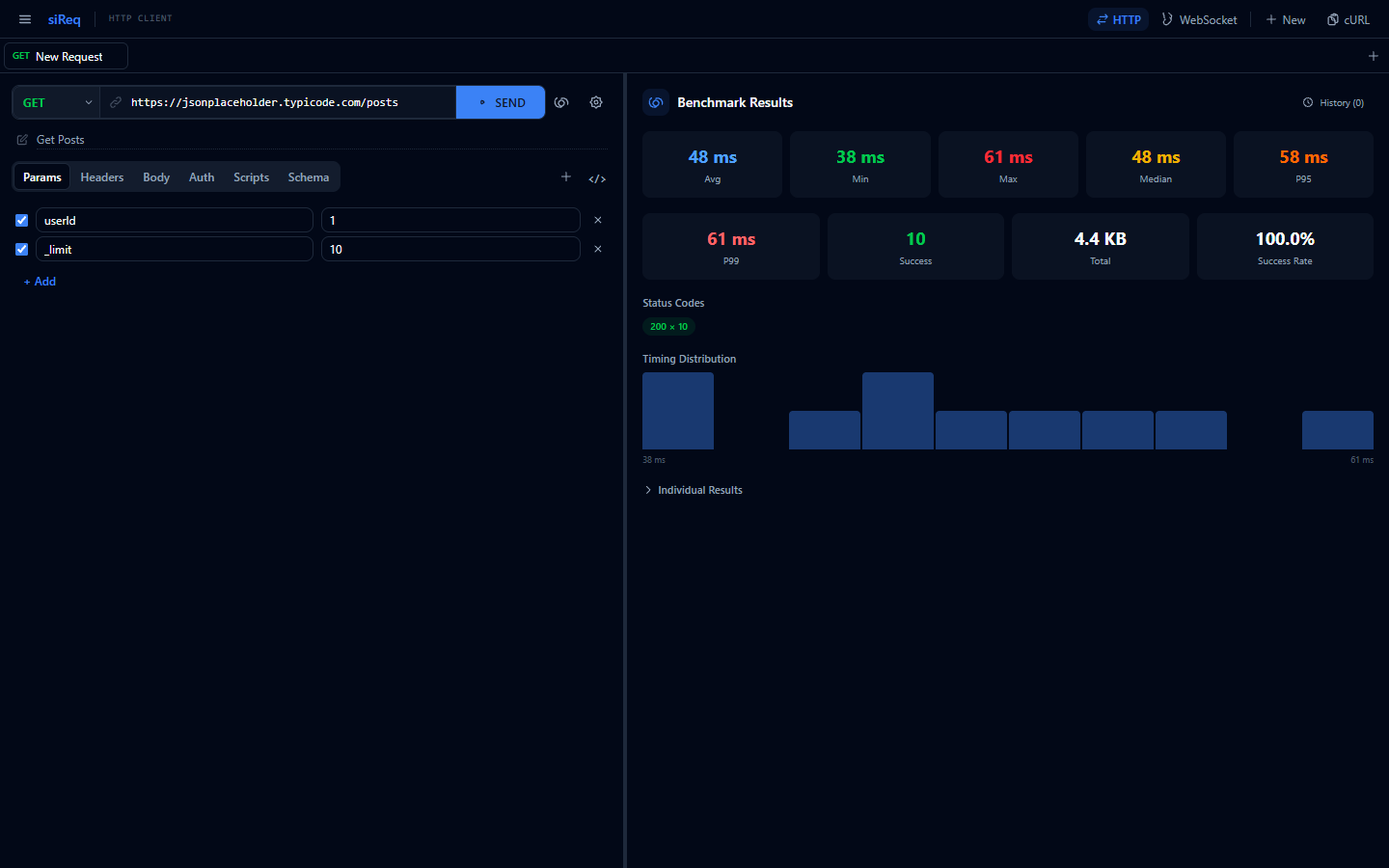 siReq Endpoint Benchmark Load Tester